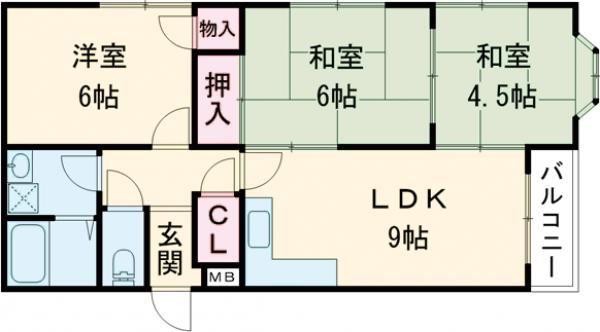 東二見MCマンション(3LDK/2階)の間取り写真