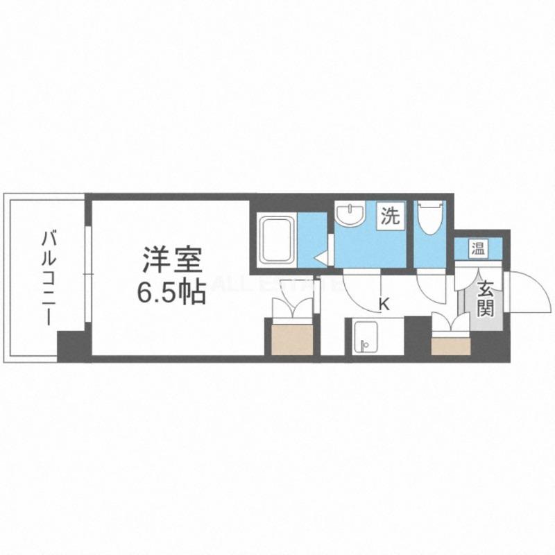 CASSIA高井田 ノース COURT(1K/9階)の間取り写真
