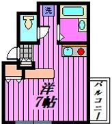メゾンラフィット(ワンルーム/1階)の間取り写真