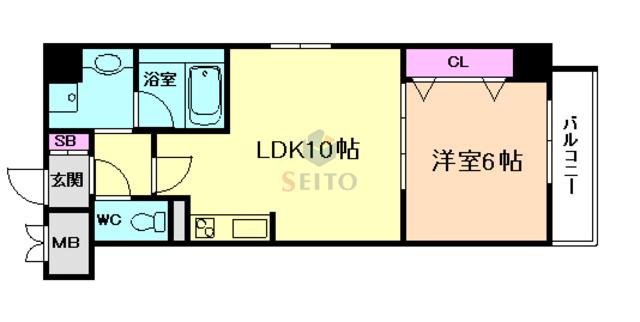 フォートレス神崎川CENTER(1LDK/3階)の間取り写真