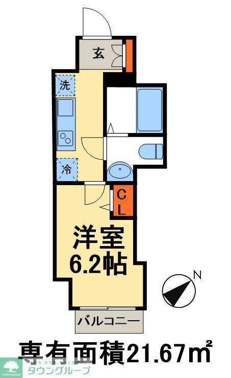 GENOVIA 西千葉(1K/7階)の間取り写真