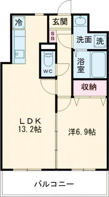 リバーサイド天神(1LDK/1階)の間取り写真