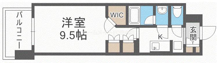 コンフォリア阿波座(1K/12階)の間取り写真