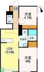 GREEN NEST(2LDK/1階)の間取り写真