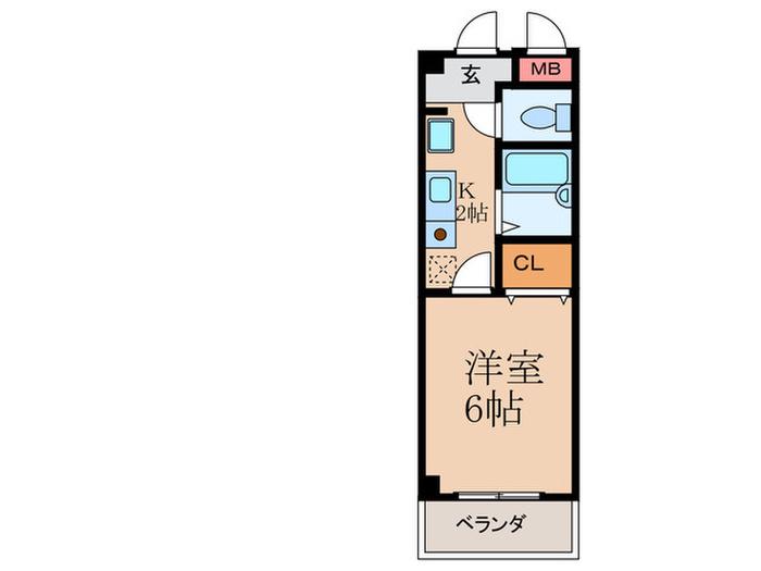 トーリエユタカ(1K/7階)の間取り写真