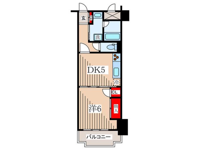 シティハイツ板橋本町(1DK/6階)の間取り写真