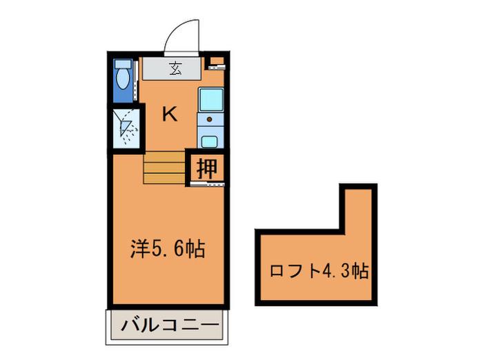 UEGAHARA Ⅹ(1K/1階)の間取り写真