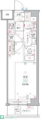 クレヴィスタ戸田(1K/4階)の間取り写真