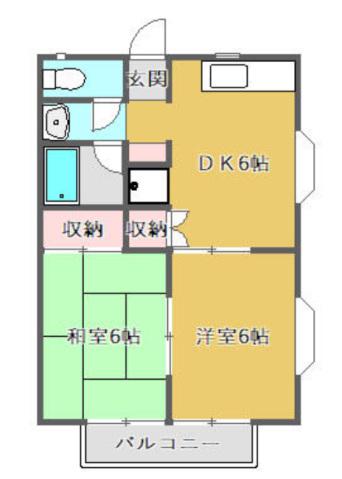 ベルロード(2DK/2階)の間取り写真