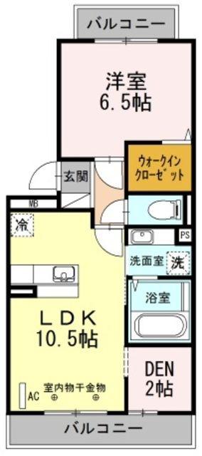 CRESCENT(1LDK/3階)の間取り写真