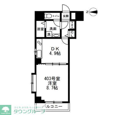 ディアライフ大塚(1DK/4階)の間取り写真