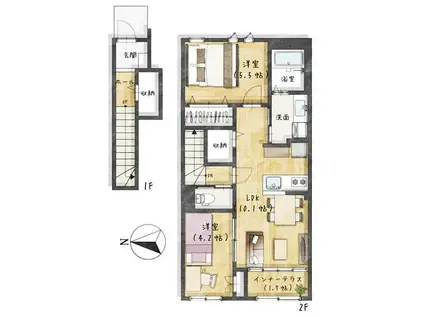 メゾンラヴニール(2LDK/2階)の間取り写真