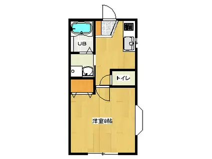 グランドハイツ昭和町(1DK/2階)の間取り写真