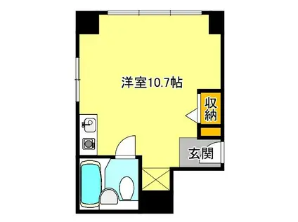 ベルシャンブル(ワンルーム/2階)の間取り写真