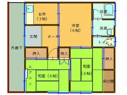 工アパート(3K/2階)の間取り写真