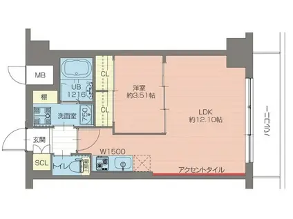 プレジオ宮崎台(1LDK/6階)の間取り写真