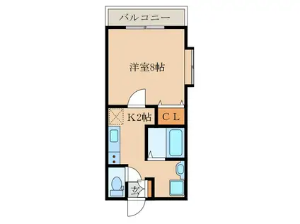 ライオネス(1K/2階)の間取り写真