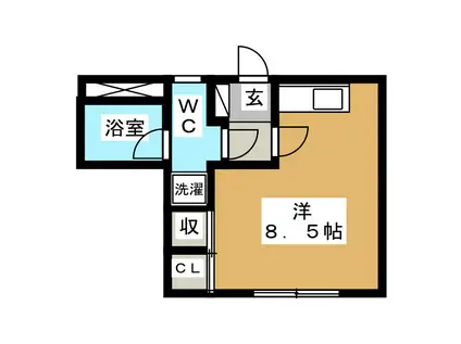 白尾プレイス(ワンルーム/1階)の間取り写真