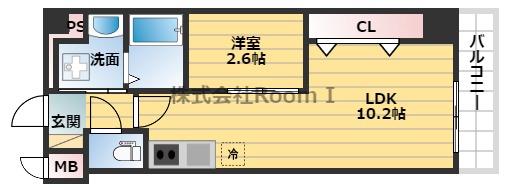 サンフォリア大手前(1LDK/8階)の間取り写真