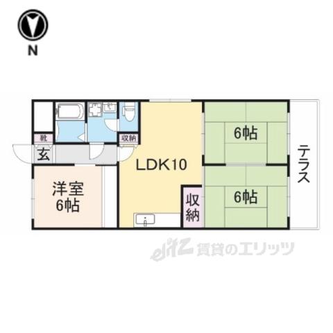 第6サンコウヒルズ西館(3LDK/1階)の間取り写真