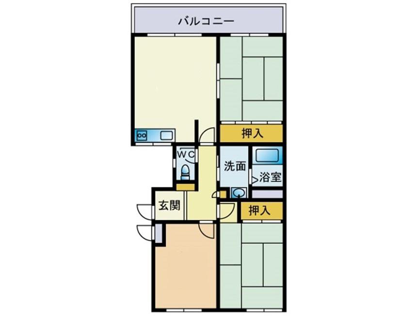 アーバンハイツ那珂川(3LDK/3階)の間取り写真