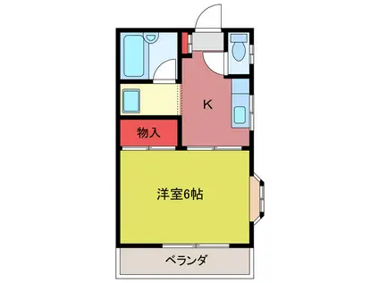 さつき荘(1K/1階)の間取り写真