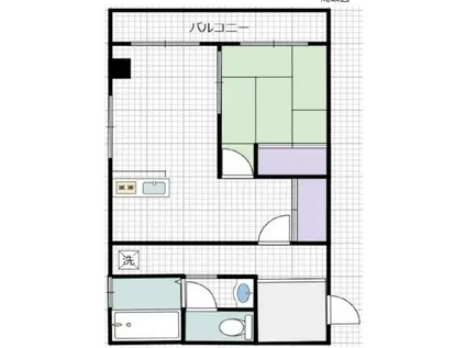 楠ヶ丘ジェム(1LDK/2階)の間取り写真