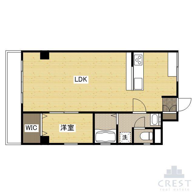 クレスト明治町(1LDK/5階)の間取り写真