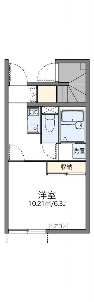 レオネクストハイツ忘れな草(1K/1階)の間取り写真