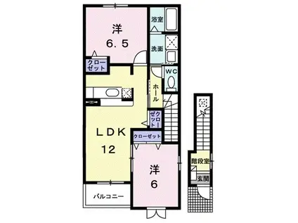 アップロードII(2LDK/2階)の間取り写真