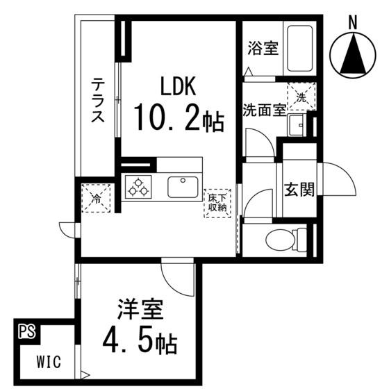 D-ROOM大和町(1LDK/3階)の間取り写真