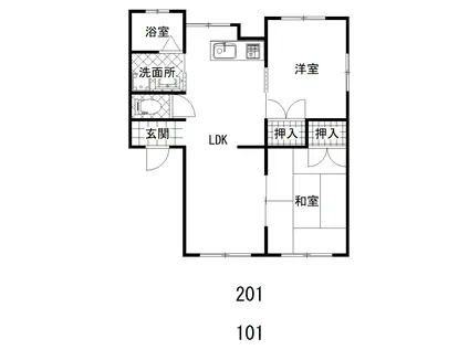 コーポ東田(3DK/1階)の間取り写真