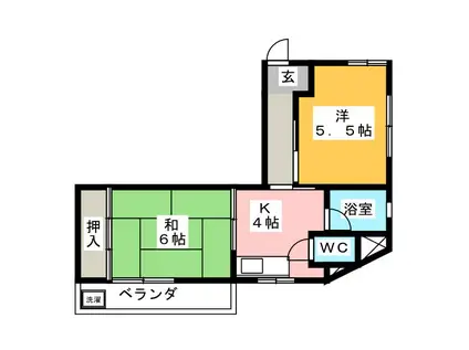 ルミエール馬場(2K/3階)の間取り写真