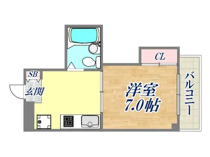 風見鶏の家(1K/2階)の間取り写真