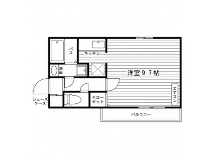 サウスヒル黒髪2(ワンルーム/3階)の間取り写真