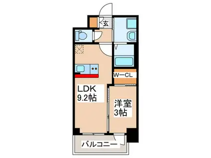 アドバンス大阪フラット(1LDK/8階)の間取り写真