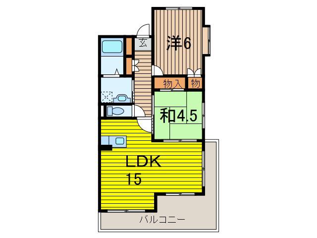 リヴィエールI(2LDK/1階)の間取り写真