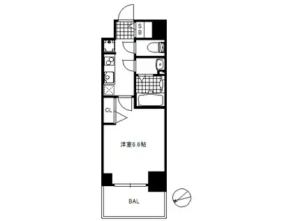 プレサンス ハーバーランド アンド・シー(1K/11階)の間取り写真