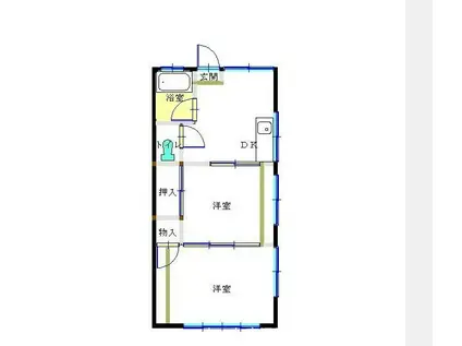 上仮屋マンション(2K/2階)の間取り写真