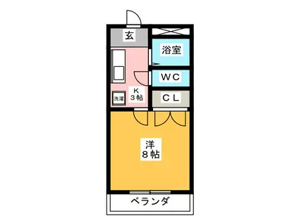 フィオーレ則武(1K/5階)の間取り写真