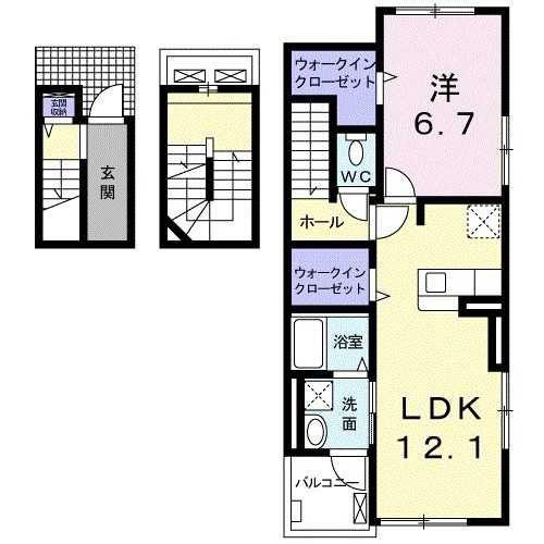 ヴィーナスIII-B(1LDK/3階)の間取り写真