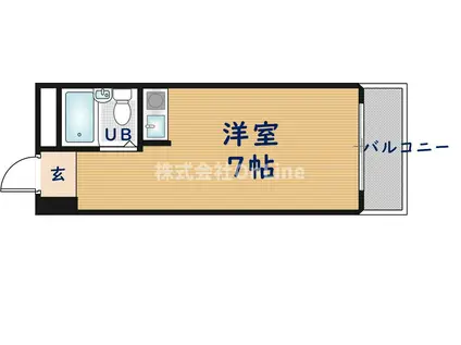 ピースハイツ長堂A棟(ワンルーム/3階)の間取り写真