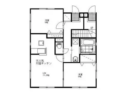 アルグレイ VI(2LDK/1階)の間取り写真