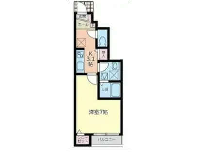 BEFAIN長町南(1K/1階)の間取り写真