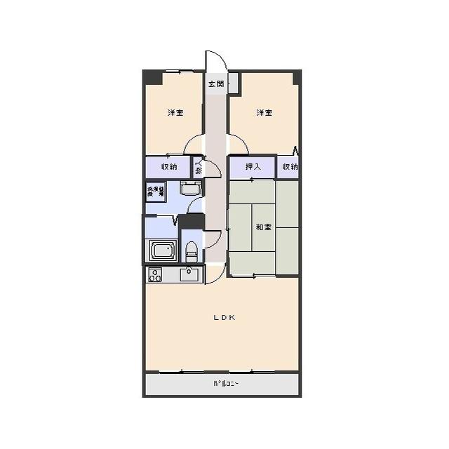 フォレストマンション(3LDK/2階)の間取り写真