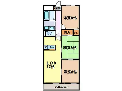 LONE STAR茶屋が坂(3LDK/2階)の間取り写真