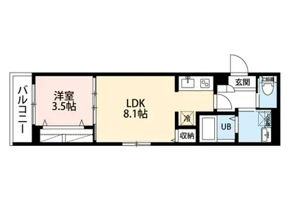 アーバンレジデンス NII(1LDK/2階)の間取り写真