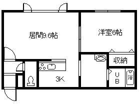 CLAIR(1LDK/1階)の間取り写真