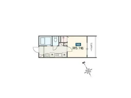 MELDIAかしわ台駅前(1K/1階)の間取り写真