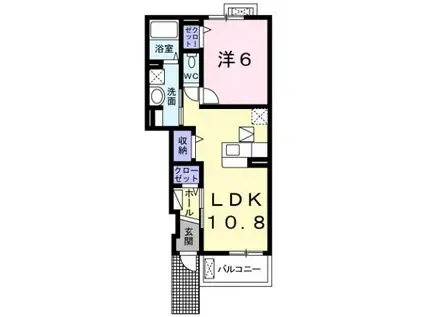 ユング フラウIII(1LDK/1階)の間取り写真